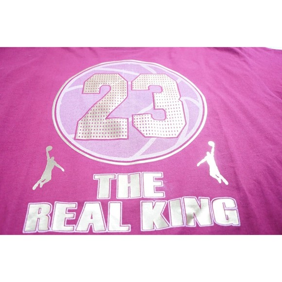 Phat Dog Shirt mens XXXL red 23 basketball the king print metalic short sleeve - Picture 3 of 11